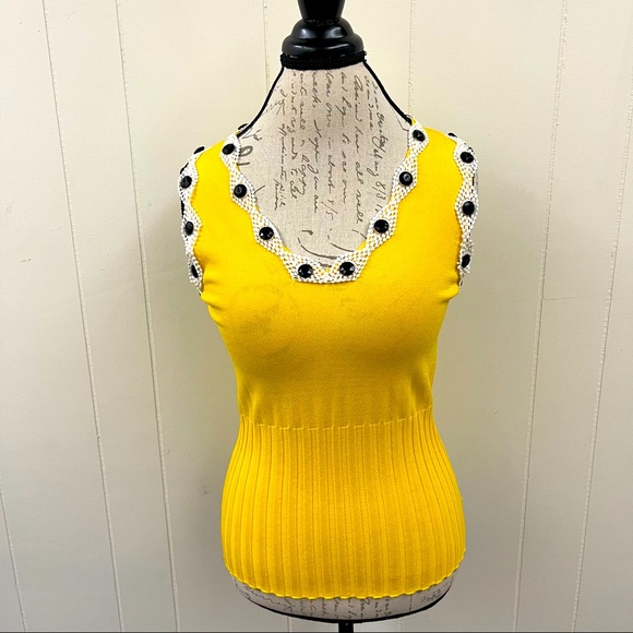 Christine Phillipe knit beaded neck top - Picture 1 of 7